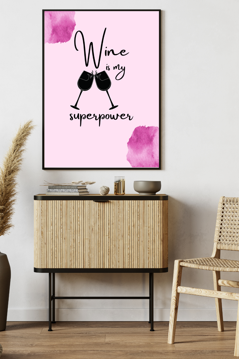 Wine Is My Superpower - Printable Wall Art - Image 4